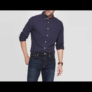 Slim Fit Stretch Poplin L/S Button-Down Shirt